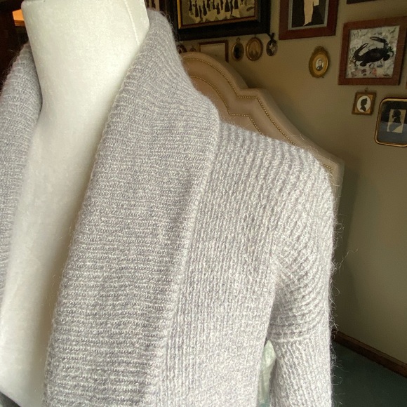 Boden Grey Mohair-Blend Open Front Cardigan - Picture 2 of 13